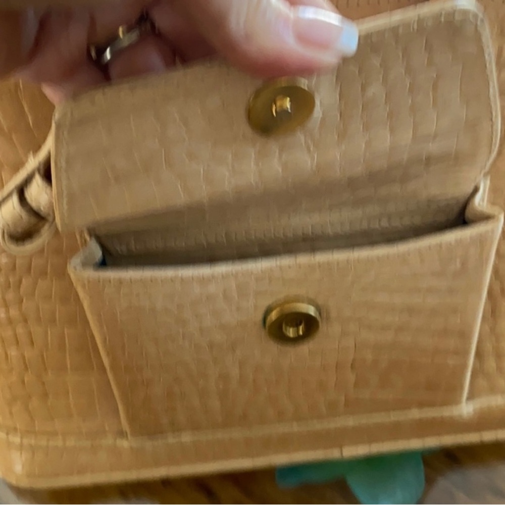 VTG VICENZA 1993 Crocodile Embossed Leather Alma Shaped Bag- w detachable strap - Picture 7 of 16